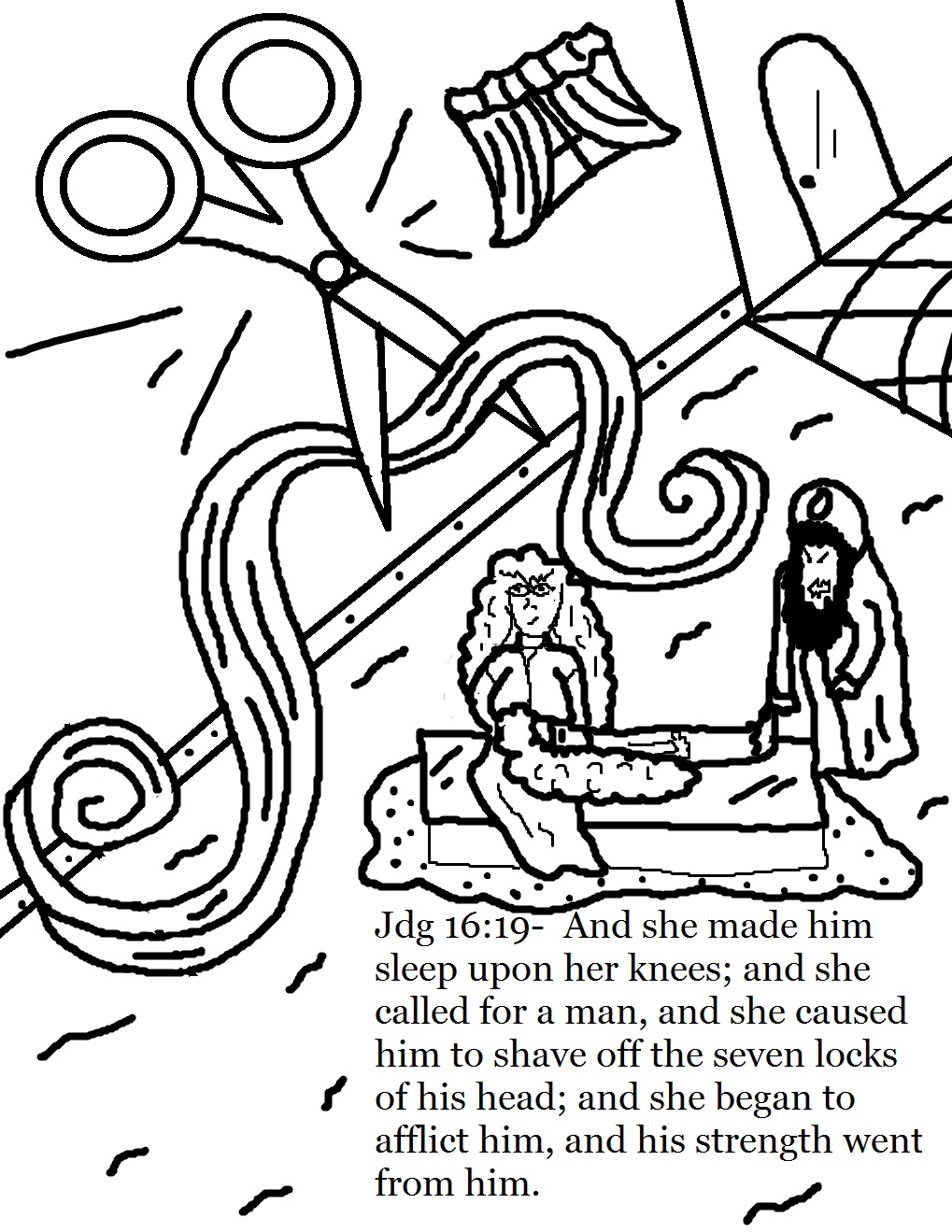 samson-and-delilah-coloring-pages